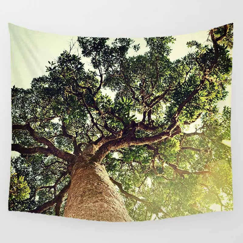 

Hot sale tropical sea landscape world map funny animal big trees pattern wall hanging tapestry home decoration wall tapestry