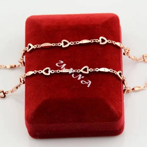 Женские женские настоящие розовое золото цвет заполнен звено цепочка модные