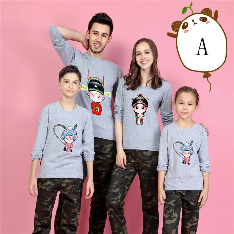 Родитель ребенок Футболки прекрасный мультфильм рубашка любителей Семейные