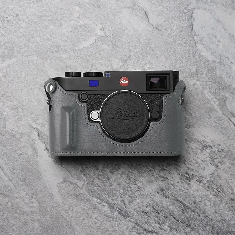 Grey Mr. камень бренд Камера чехол для Leica M10 ручной работы из натуральной кожи сумка половина тела Нижняя крышка - Цвет: Grey