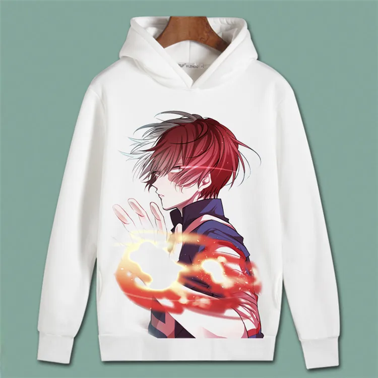 Толстовки с капюшоном для косплея Todoroki Shoto, толстовки с капюшоном из флиса, школьная форма