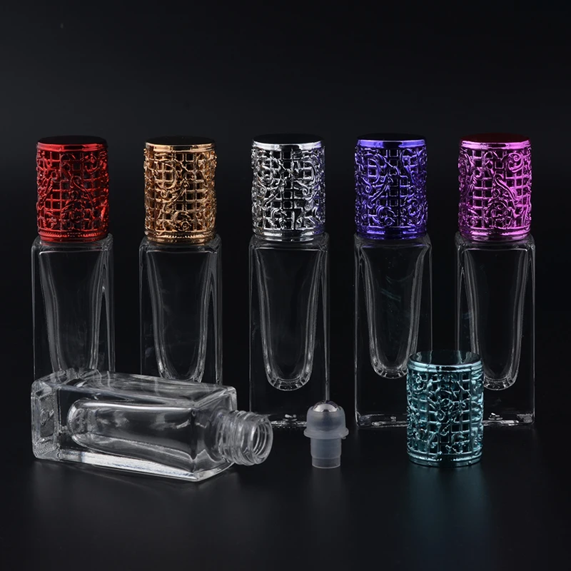 

MUB - Simple 7ml Alloy Cover Metal Roll-on Bottles For Essential Oil Portable Mini Refillable Glass Perfume Bottle High Quality