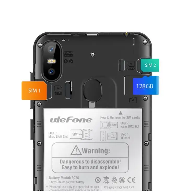 Оригинальный Ulefone S10 Pro 19:9 Дисплей Face ID мобильный телефон 5 7 "MT6739WA 4 ядра 2 GB + 16 16MP