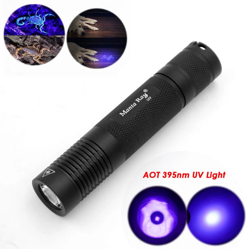 S9 UV395nm Светодиодный УФ-фонарик мини ультрафиолетовый фонарик алюминиевый rorch лампа использовать 1x18650