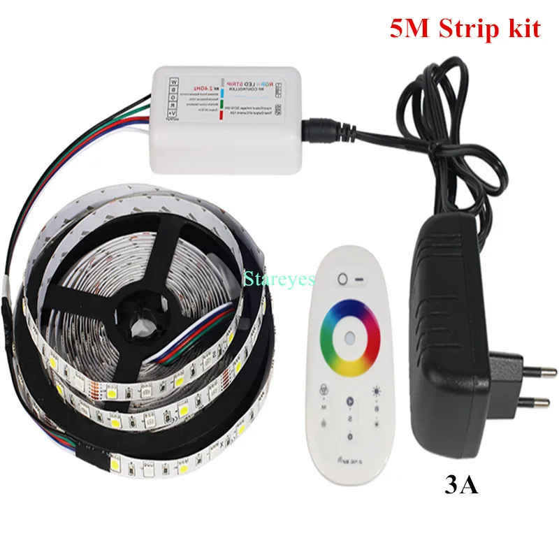 5M Strip kit Светодиодная лента 5 м 10 м 15 м 20 м 25 м 30 м SMD 5050 RGB RGBW 300 светодиодный 12 В IP20 IP65 водонепроницаемая гибкая лента светодиодный набор лент - Испускаемый цвет: 5M Strip kit