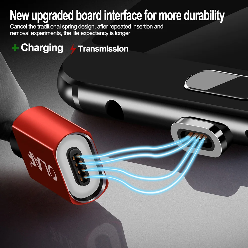 Магнитный кабель Олаф Micro USB, быстрая зарядка, 3А, шнур microusb для xiaomi, huawei, Android, быстрый кабель для мобильного телефона, провод для передачи данных
