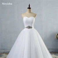 zj9056 2021 new prom sweetheart sleeveless white ivory tulle crystal bridal wedding dress bride gown plus size