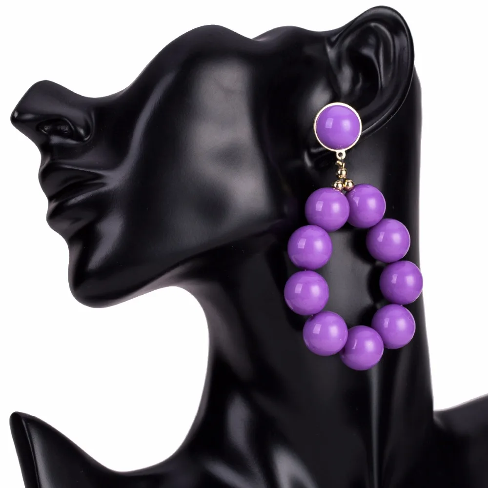 Бисер Чехия падение Длинные Висячие серьги для Для женщин себе большой ручной