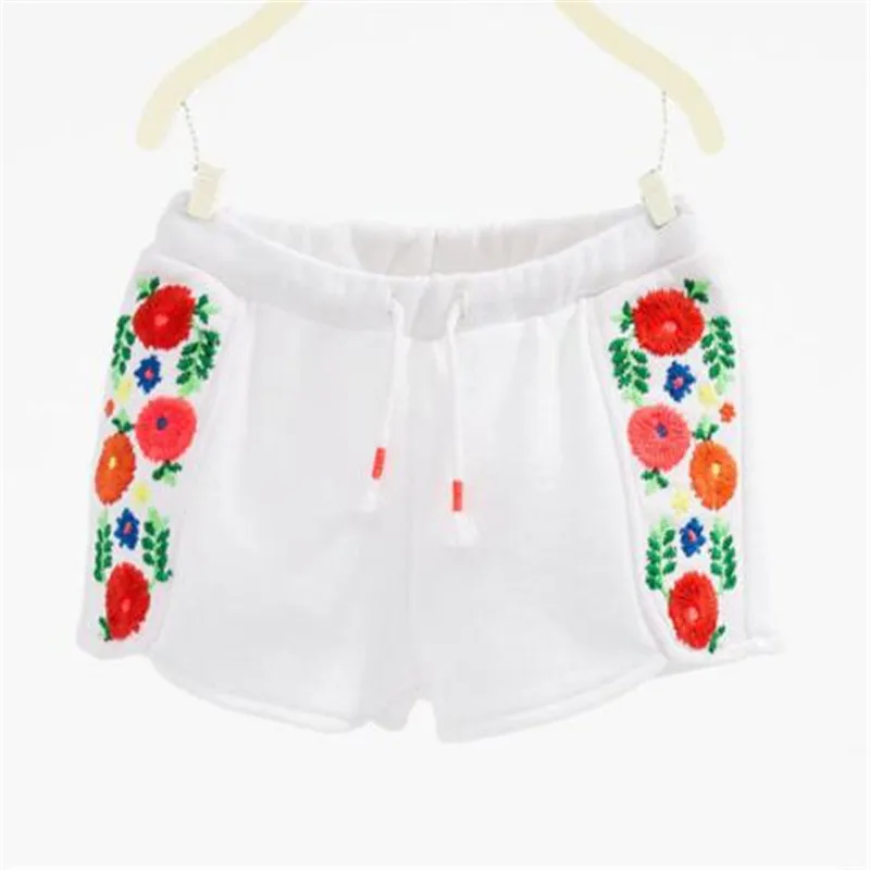 2018 летние шорты для маленьких девочек штаны с вышивкой детская одежда популярные