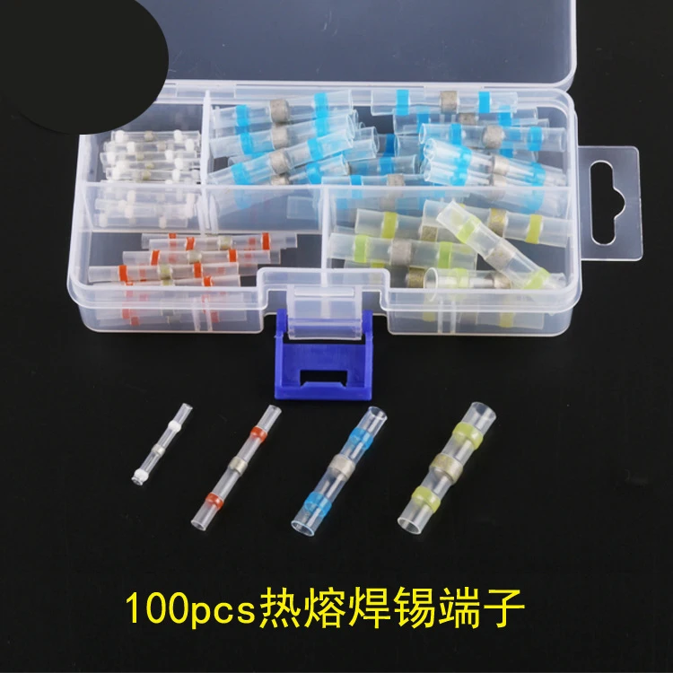 100 шт. 4 размера Водонепроницаемые термоусадочные стыковые разъемы Электрический