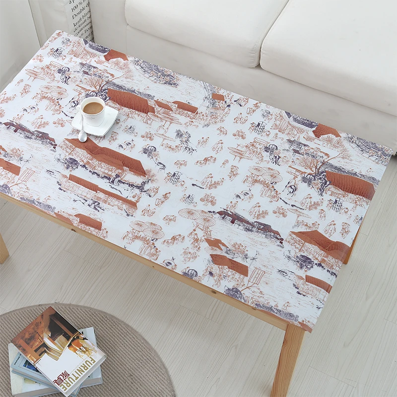Waterproof and oil proof printing Soft glass tablecloths Anti-hot PVC coffee dining table mat Geometric patterns tablecloth | Дом и сад