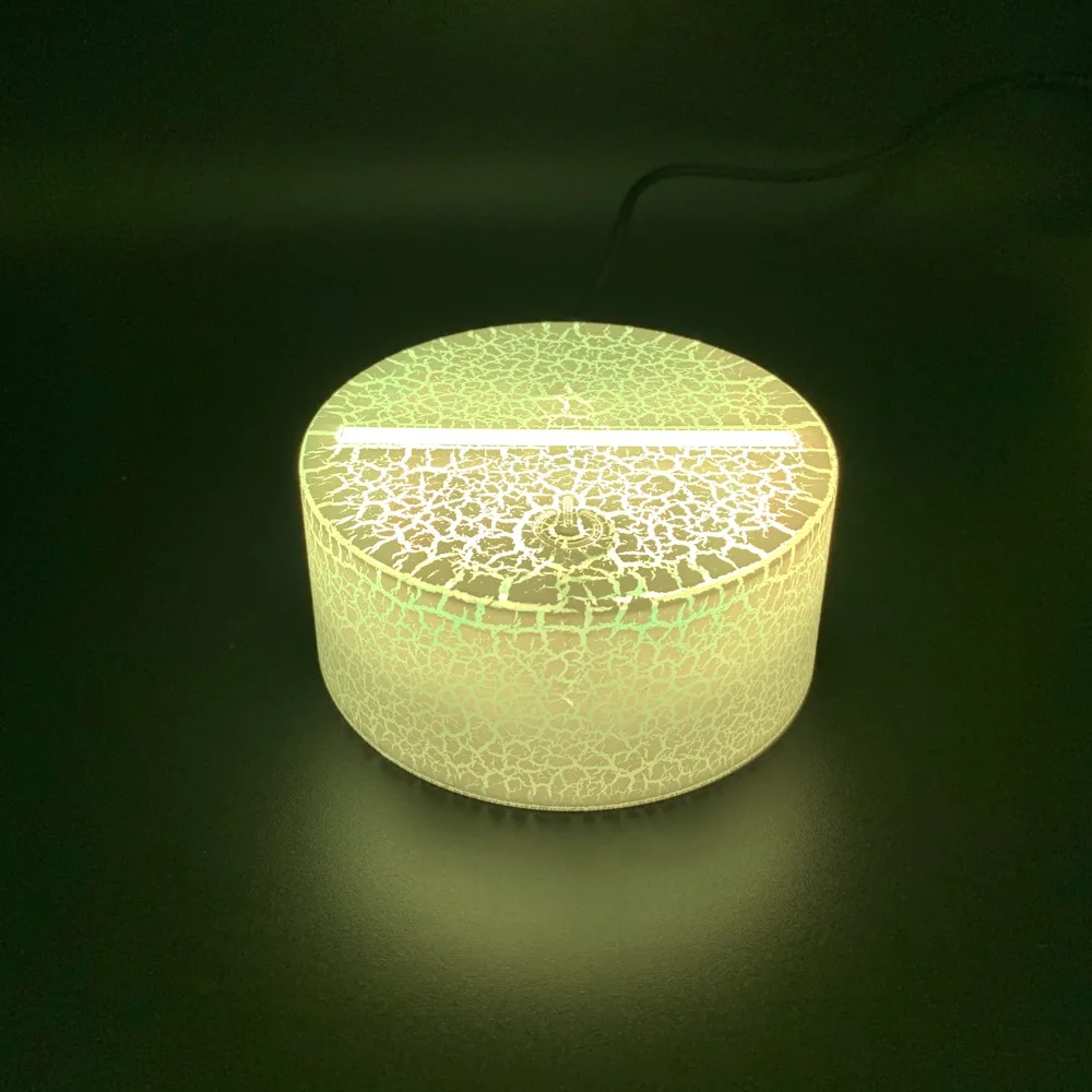 3D светодиодный ночной Светильник светящийся usb-кабель сенсорный датчик батарейный пульт дистанционного управления держатель 3d светодиодный ночник база светящийся