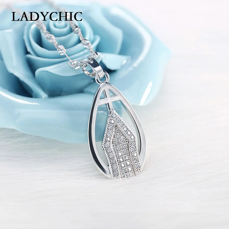 Модное женское ожерелье LADYCHIC выложенное искусственным цирконием крошечная