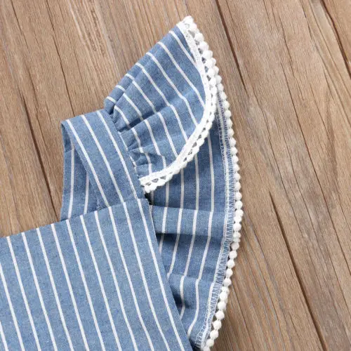 

Infant Baby Girl Striped Bodysuit Summer Clothes