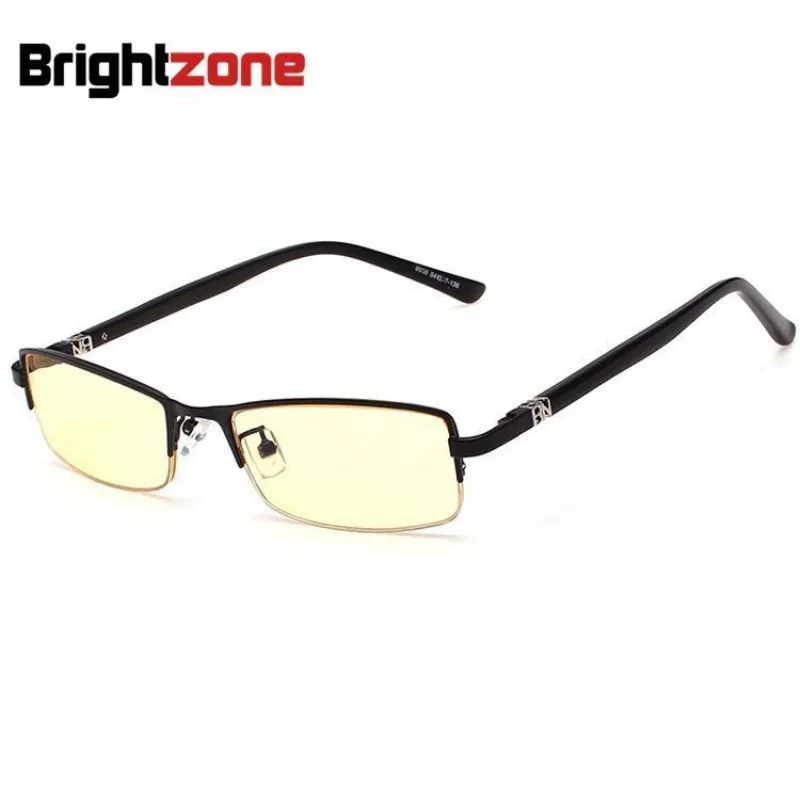 

High Quality Rim Slim Computer Glasses Men Brand Designer Yellow Lens Anti Blue Ray Radiation Rimless Gaming Eyeglasses Eyewear