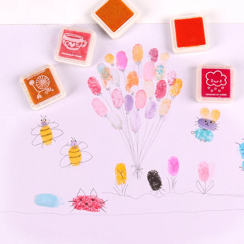 

Fashion Colorful Cute Ink Pad DIY Fingerprint Painting Mud Homemade Painting Supplies Children Multicolor Fingerprint Toy