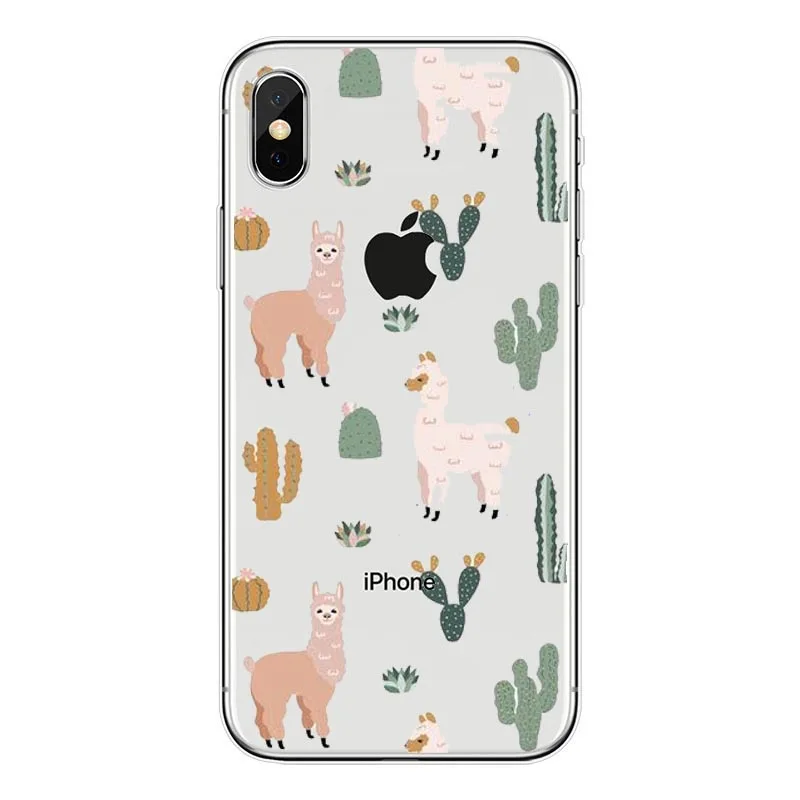 Прекрасный лама ламы альпаки Мягкий ТПУ мобильный телефон чехлы для iphone X XS XR MAX 12