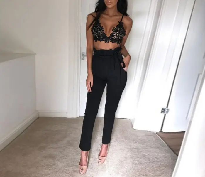 2018 весенне-летние модные брюки для женщин повседневные с высокой эластичной