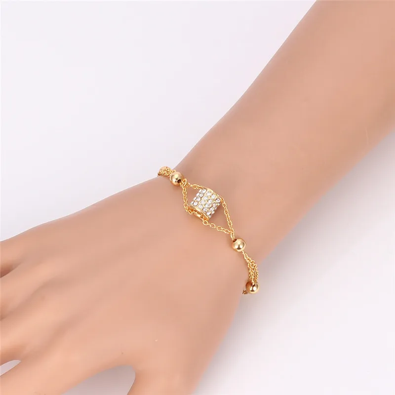 Новый браслет высокого качества красивый прозрачный горный хрусталь желтый