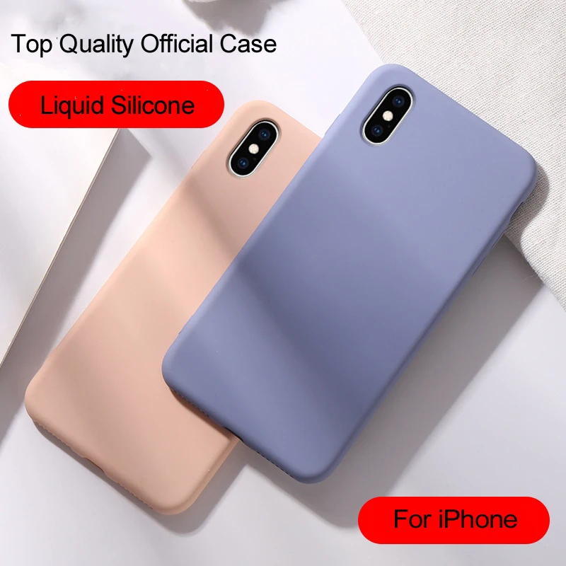Официальный мягкий чехол для iPhone 7, 8 Plus, чехол для Apple iPhone X, XS Max, XR, 6, 6 S, 11Pro, чехол