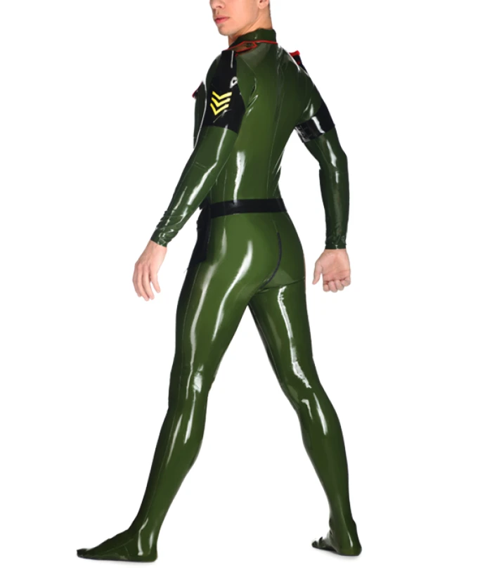 Латексная резиновая Униформа боди резиновый латексный комбинезон (без пояса и