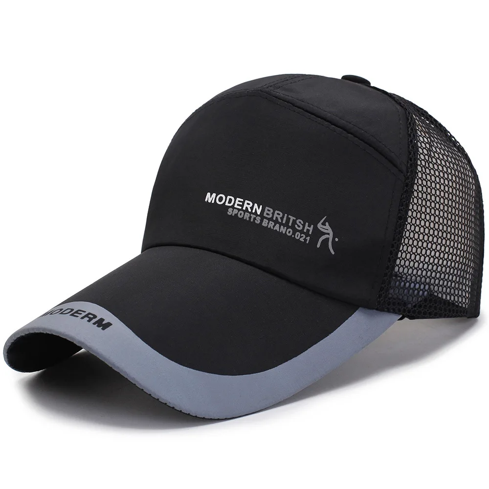 Men and Female Solid Color Baseball Caps Sport Hats Dad Hat Bone Net Leisure Snapback Women Men Mesh Breathable Hat