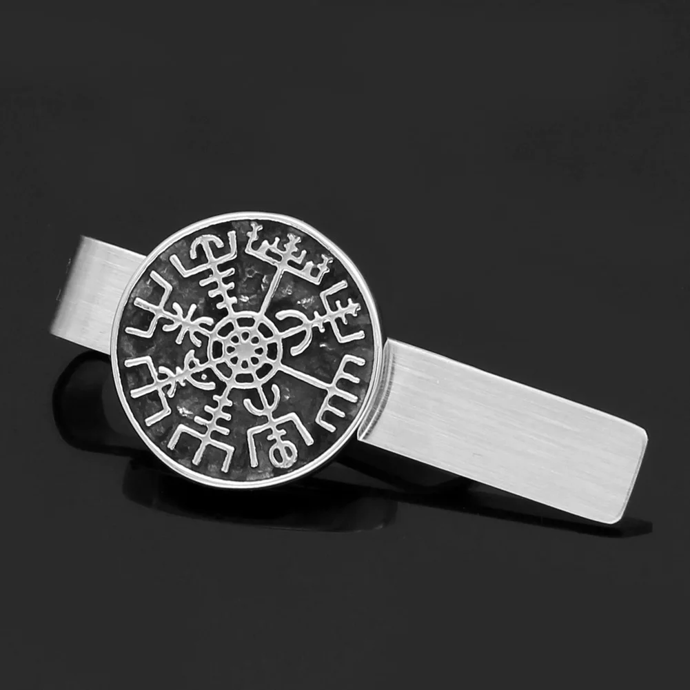 Нержавеющая сталь скандинавский Викинг руны компас амулет Зажимы для галстука