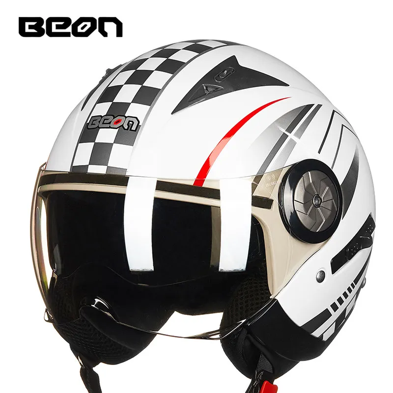 9 BEON модный moto rcycle шлем Ретро шлем двойной объектив шлем falf шлем moto casco B-216 из АБС и поликарбоната - Цвет: 9