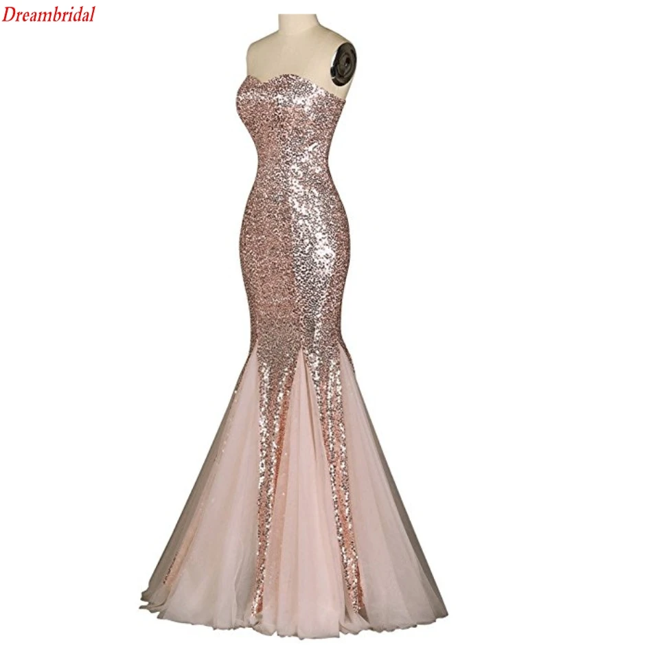 Dreambridal The latest in-kind pictures Sequin Tulle little mermaid Prom Dress Sweetheart Evening Gown | Свадьбы и торжества