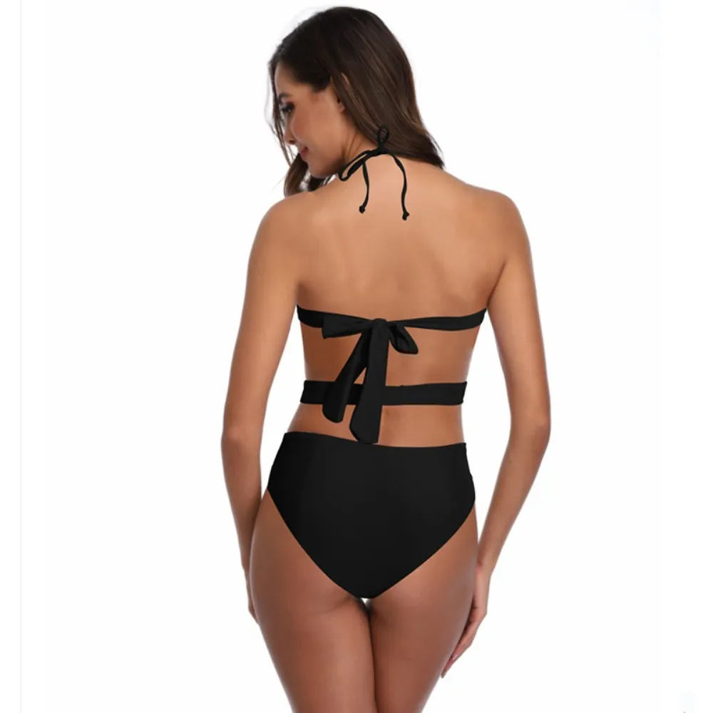 Женский купальник-бикини с высокой талией неоновое бикини из двух частей 2019 |