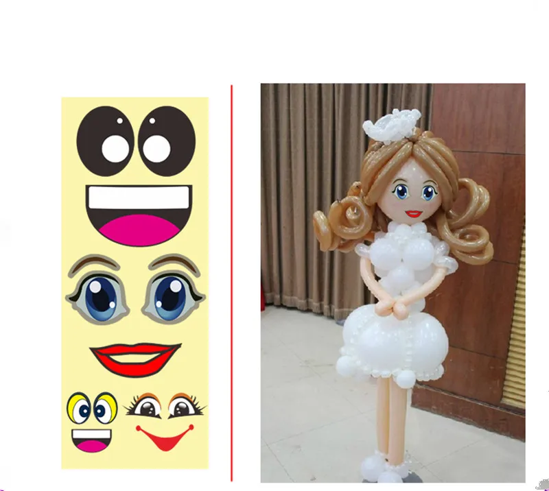 5 шт. глаза рот наклейки на воздушные шары Свадебная вечеринка кукла с воздушными