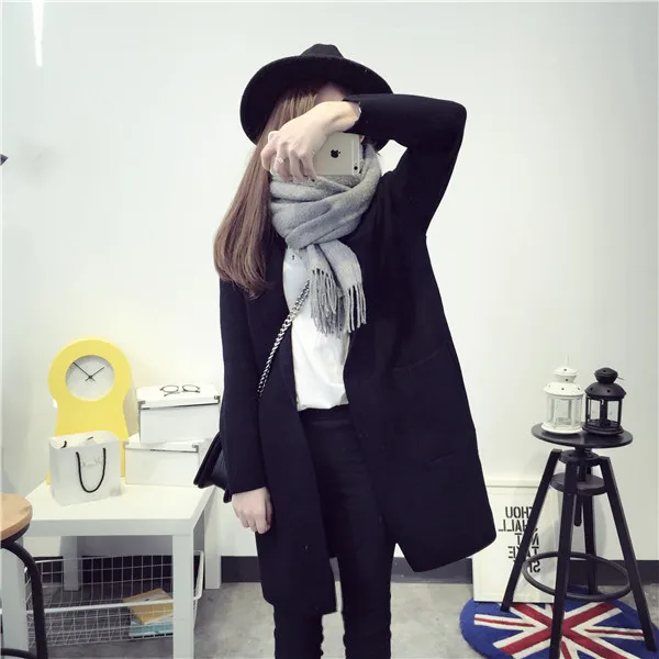 Женский винтажный свитер тонкий вязаный базовый на осень 2019 |