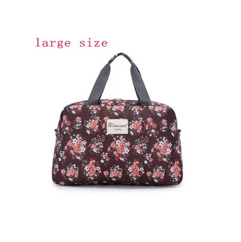 brown large size Новинка, модные женские дорожные сумки, сумки для багажа, женские дорожные сумки с цветочным принтом, большие вместительные сумки PT558 - Цвет: brown large size
