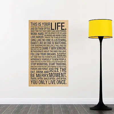 Надпись это ваша жизнь спальня гостиная надпись художественная виниловая