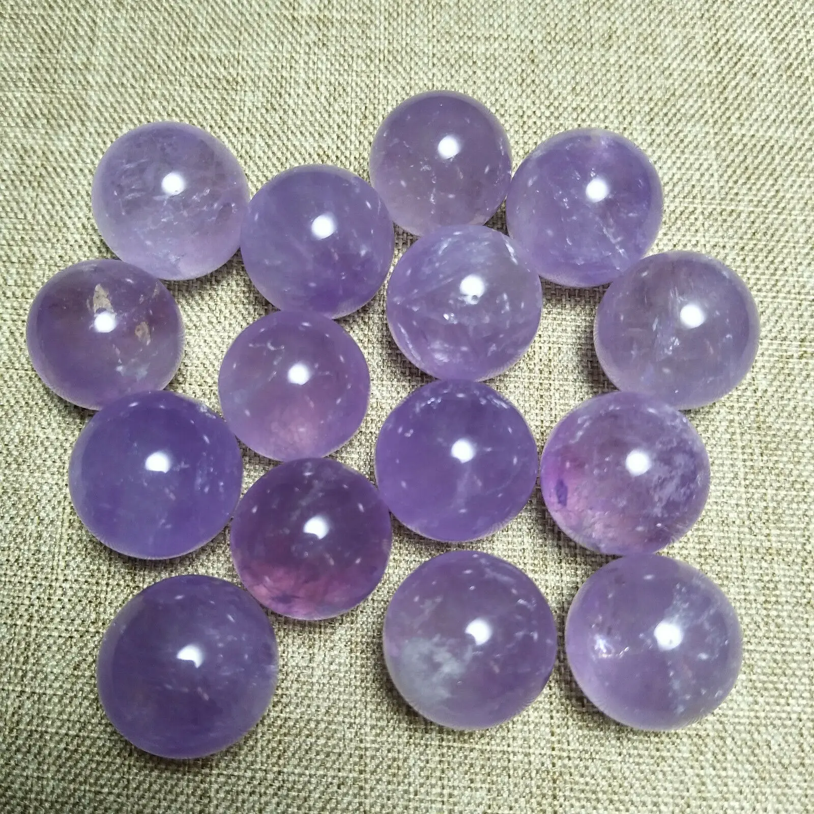 

20mm NATURAL purple amethyst Guardian AMETHYST QUARTZ CRYSTAL SPHERE BALL 10pcs