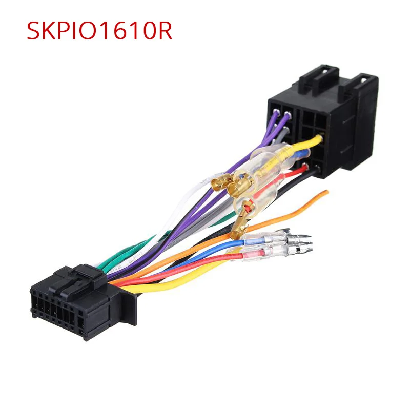 SKPIO1610R Автомобильный стерео радио ISO стандартный жгут проводов соединительный кабель с адаптером жгутовых полосок для Pioneer DEH p-серии 2003 2010 16 Pin-код - Название цвета: SKPIO1610R