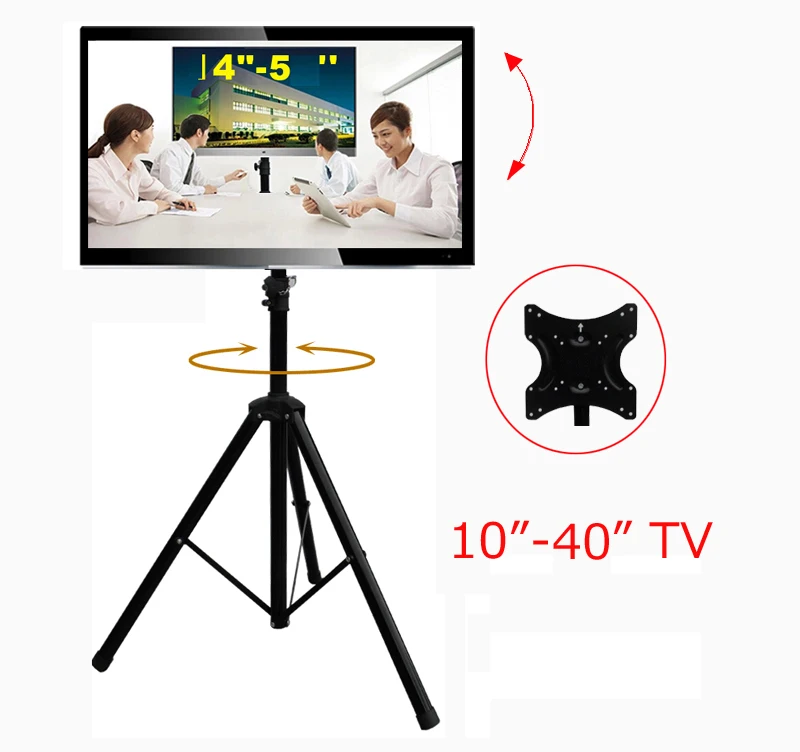 14-4" подвижная Складная Напольная стойка для ЖК-телевизора, крепление для телевизора, стойка для дисплея, полная загрузка штатива для телевизора 50 кг, Макс. VESA 200x200 мм