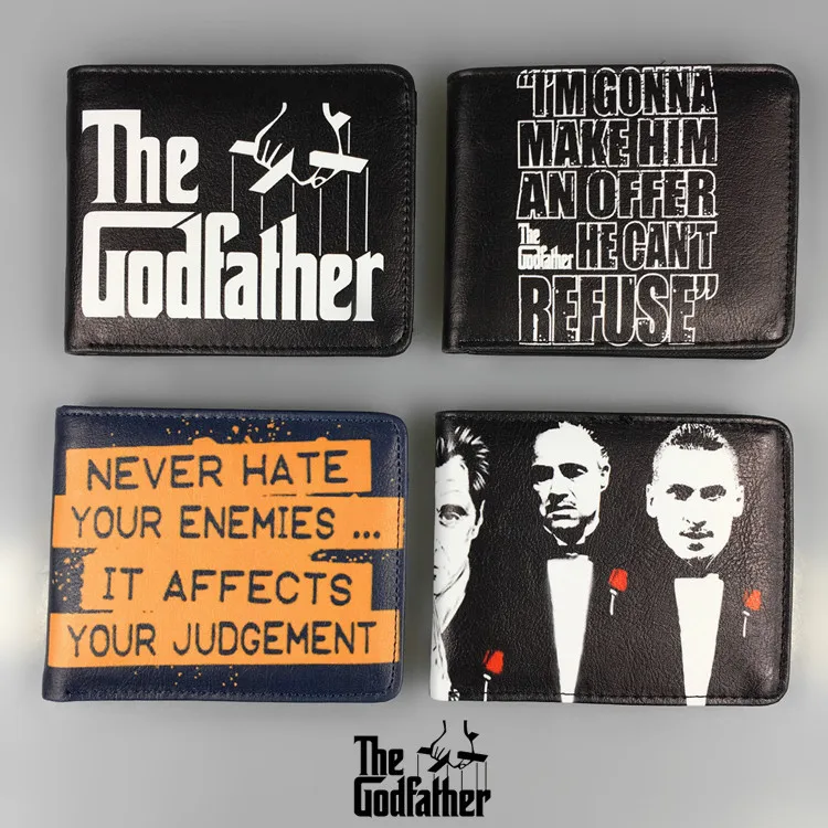 Классические короткие кошельки с героями фильма крестный отец аниме держателем