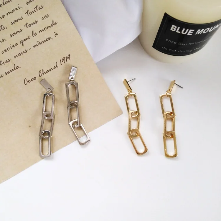 Fashion Silver Gold Chain Earrings Women Accessories Minimalist Punk Drop Long Tassel Jewelry 2019 brinco | Украшения и