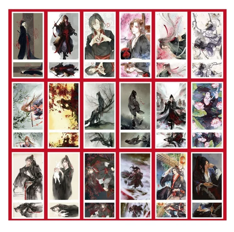 708 шт./компл. Mo Dao Zu Shi Wei Wuxian бумажная открытка с героями мультфильмов