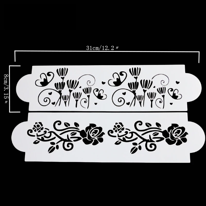 2 шт./компл. трафарет для свадебного торта пластиковые трафареты инструмент