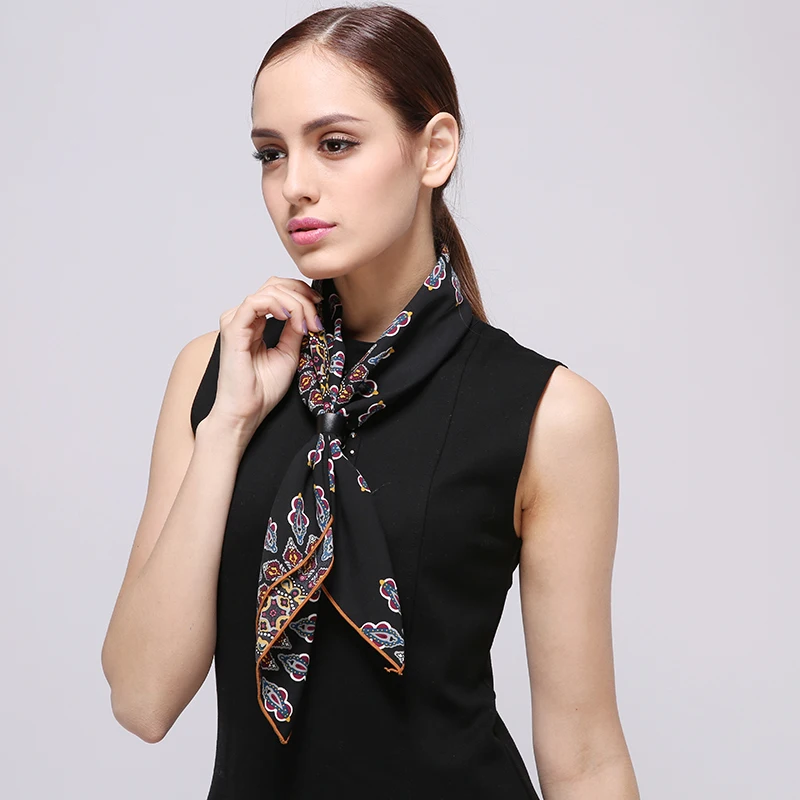 

[FEILEDIS]Fashion Women Scarf Luxury Brand Silk Satin Shawl Scarfs Silk Scarf Fashion Ladies Accessories 90*90cm FD330
