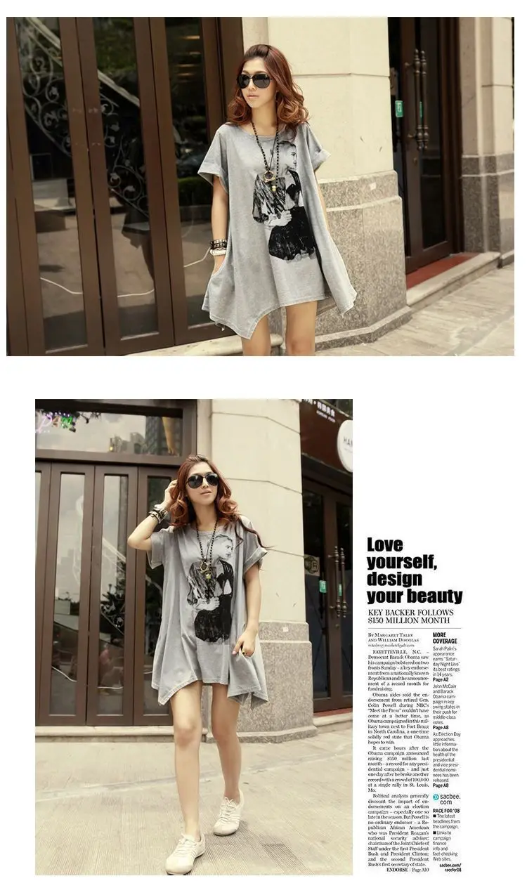Free Shipping 2013 New Arrival Fashion Women O-Neck Cotton T Shirt Short Sleeve Loose Top Tees For Lady Casual | Женская одежда