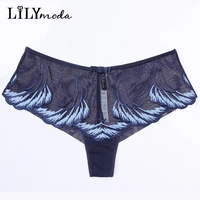 2018 sexy womens thong panties soft lingerie transparent embroidery underwear seamless briefs t back panties for laides hot