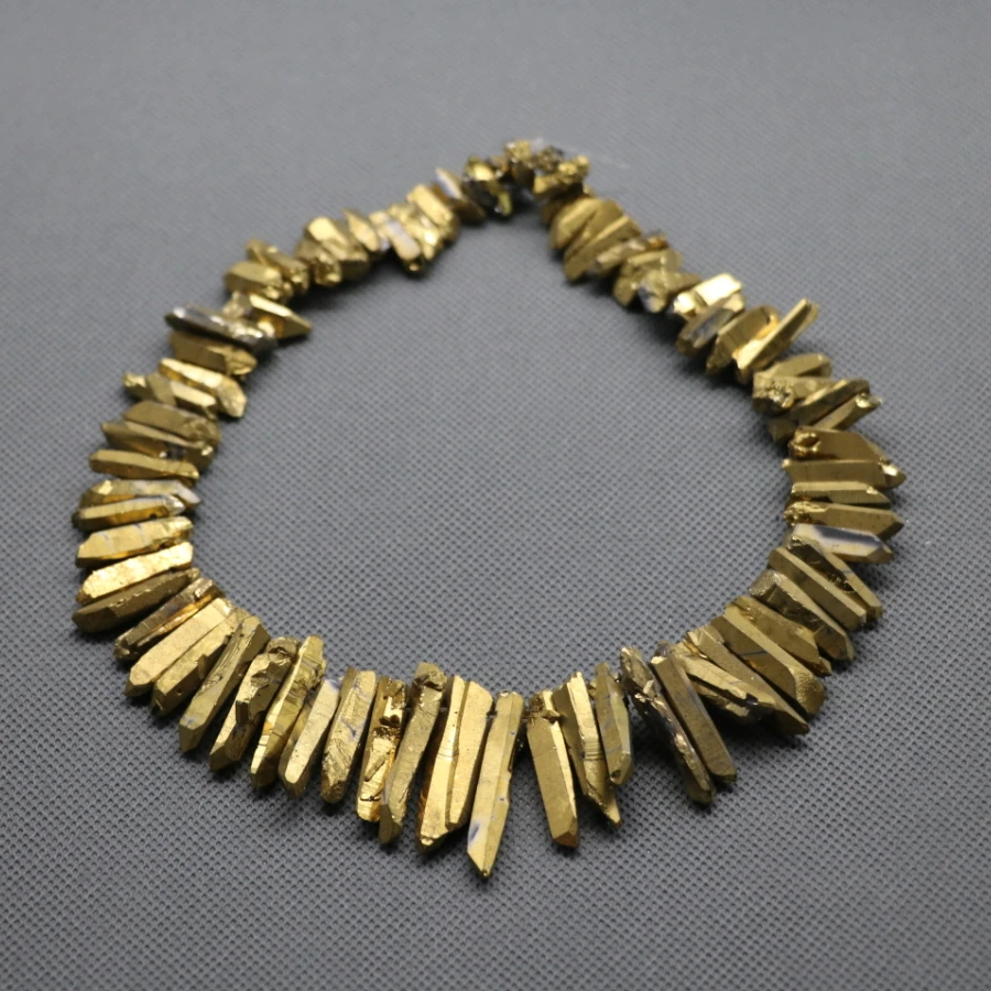 Около 60 шт./нитка золотые мистические титановые кварцевые хрустальные точечные