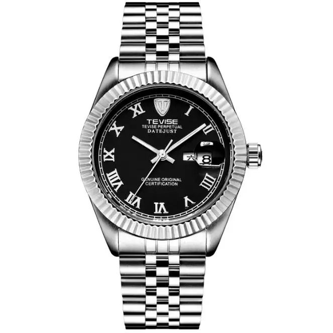 Tevise Механические Часы Из Нержавеющей Стали Бизнес Наручные часы Мужчины Рим