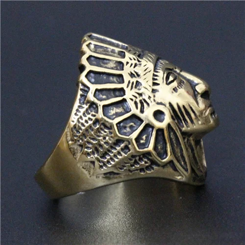 Wonderful Design Biker Ring Gold Black Indian Top Quality 316L Stainless Steel Cool Mens | Украшения и аксессуары