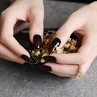 Модные ногти, обнаженные, Овальные, красные, черные, накладные ногти молочного, белого, французского, длинного, розового, миндального цвета