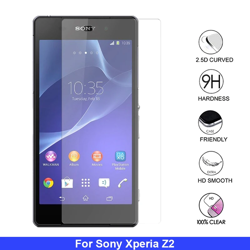 2 шт для Sony Xperia Z2 Закаленное стекло Защитная пленка на экран XperiaZ2 Z D6502 D6503 SO-03F D 6502