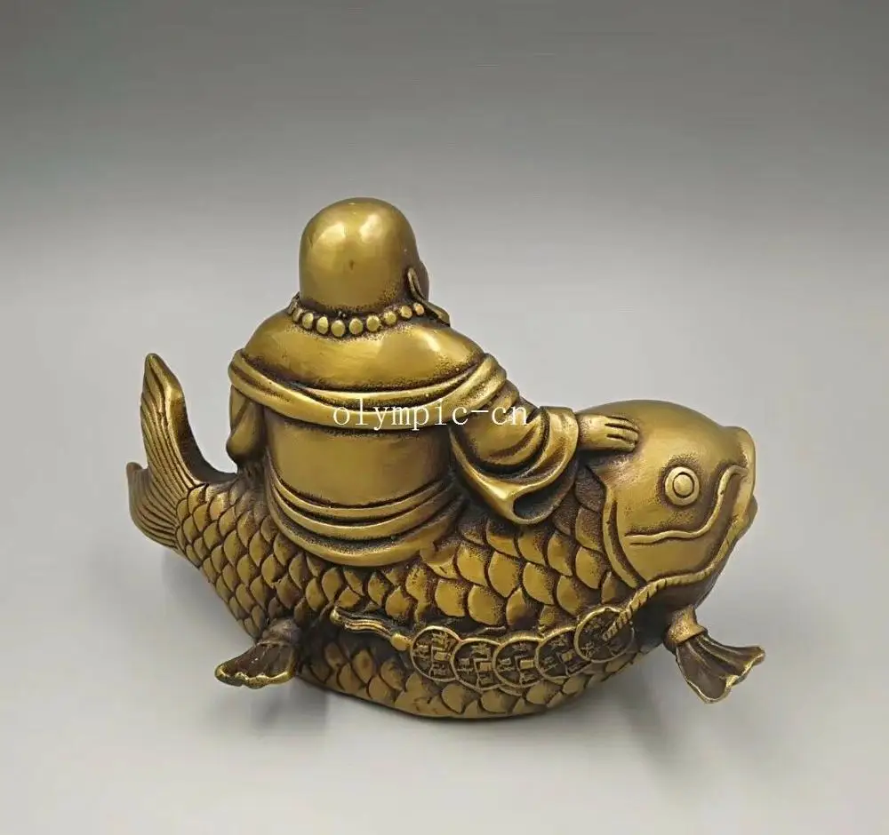 Классические медные латунные резьбы счастливый Майтрея Будды бодхисаттвы на